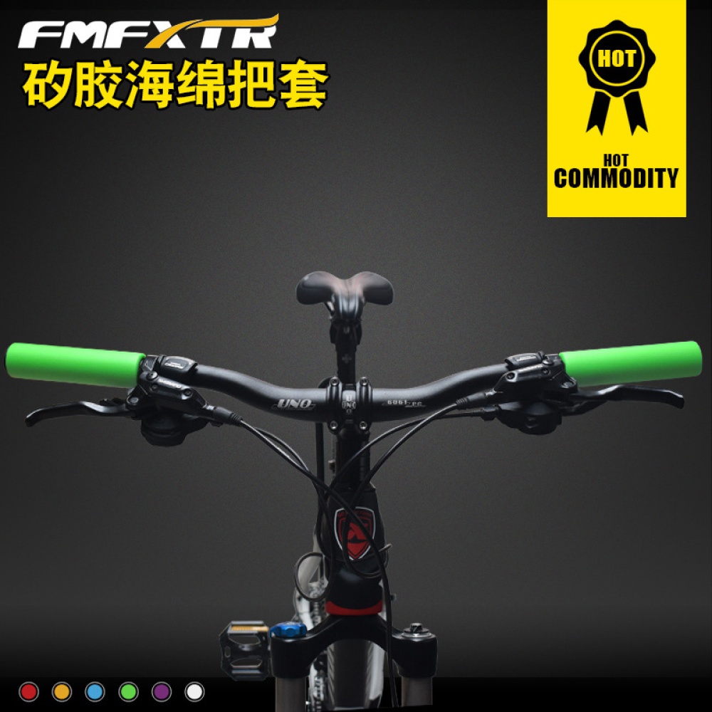 1Pair Bicycle Handlebar Grips Cover Outdoor MTB Mountain Bike Cycling Silicone Anti-slip Soft Green - Image 3