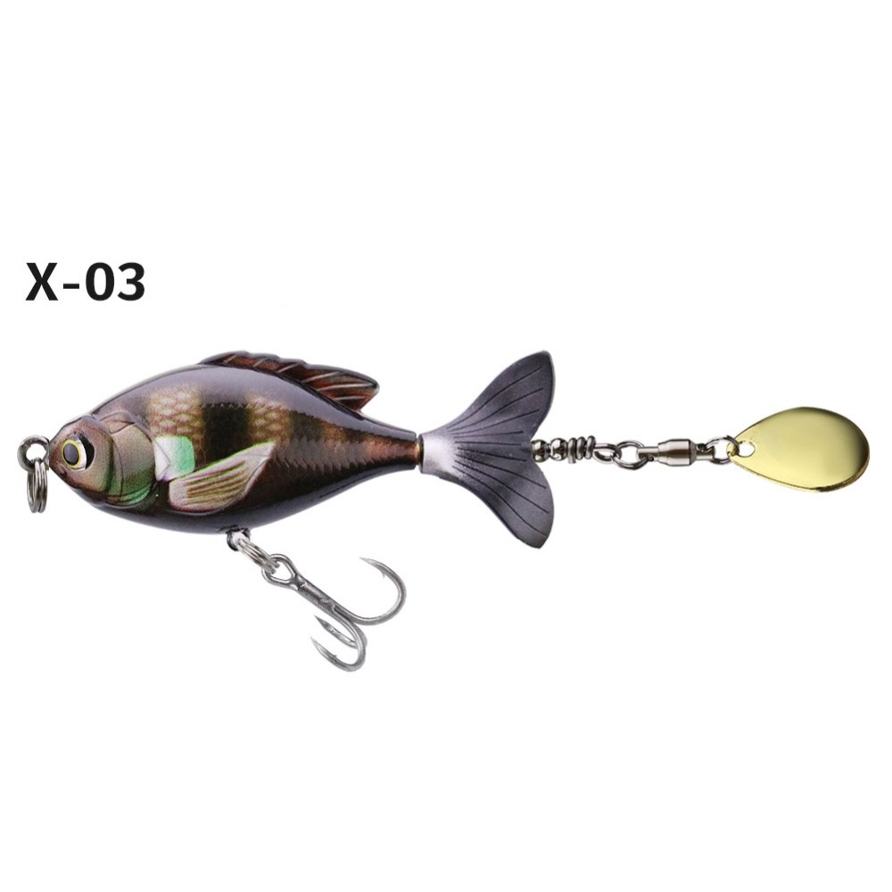 16.5G/6CM Rotate Tail Popper Lure Topwater Wobble Fishing Lures Bait Bass Tackle X-02# color OPP bag - Image 3