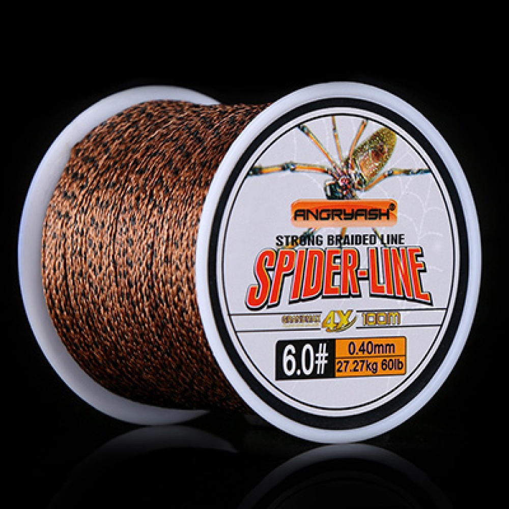 Spider-Line Series 100m PE Braided Fishing Line Camouflag 4 Strands 20- 220LB Multifilament yellow - Image 3