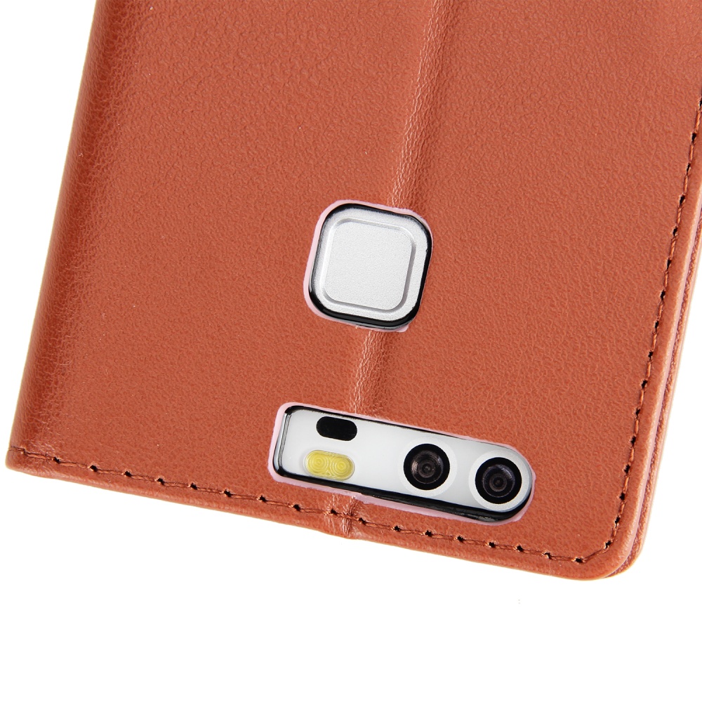 For Huawei P9 plus PU Leather Smart Phone Case Protective Cover with Buckle & 3 Card Position Rose gold - Image 3