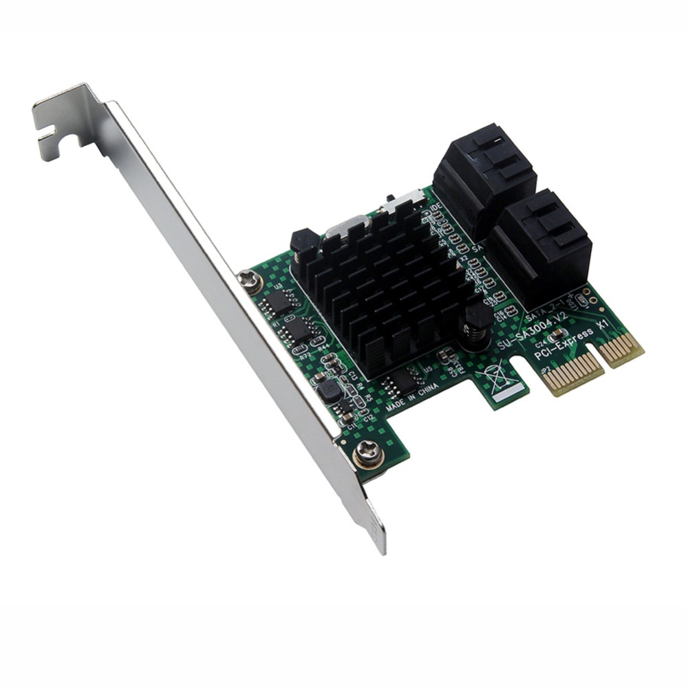 Add On Cards PCIE/PCI-E/PCI SATA3 SATA 3 Controller Multiplier/Expansion PCI E Adapter + Low Profile Bracket green - Image 3