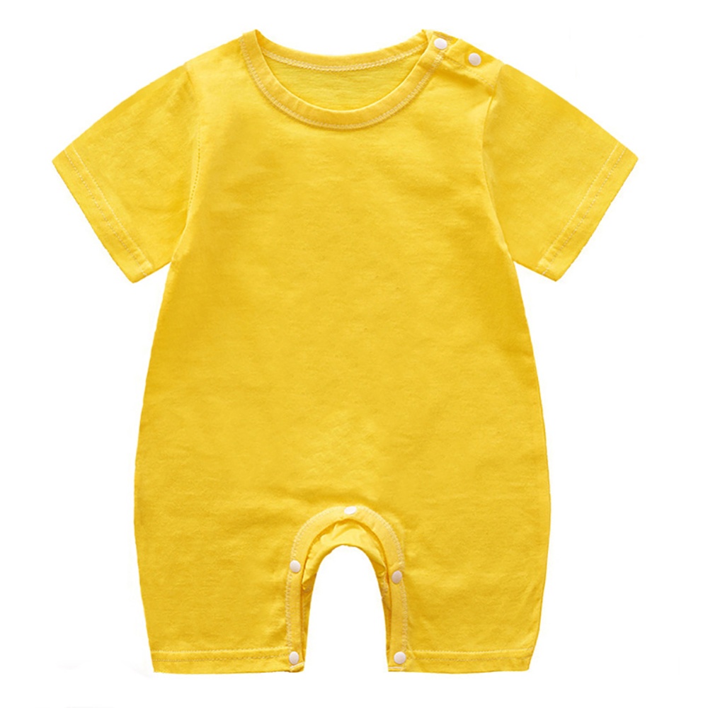 Summer Short Sleeves Jumpsuit For Newborns Simple Solid Color Cotton 0-3 Years Old Boys Girls grey 9-12M 73CM - Image 3