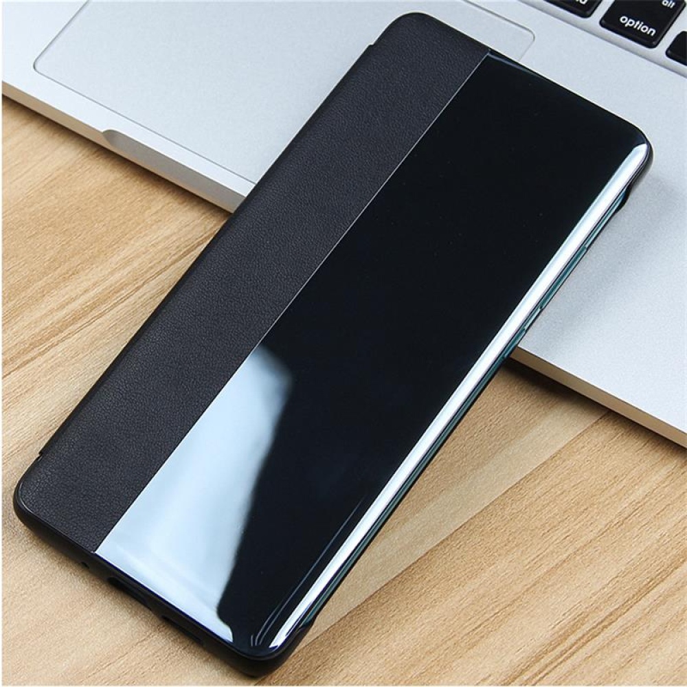 For Huawei P40/P40pro Smart View Window Flip Case Genuine Leather Phone Cover black - Image 2