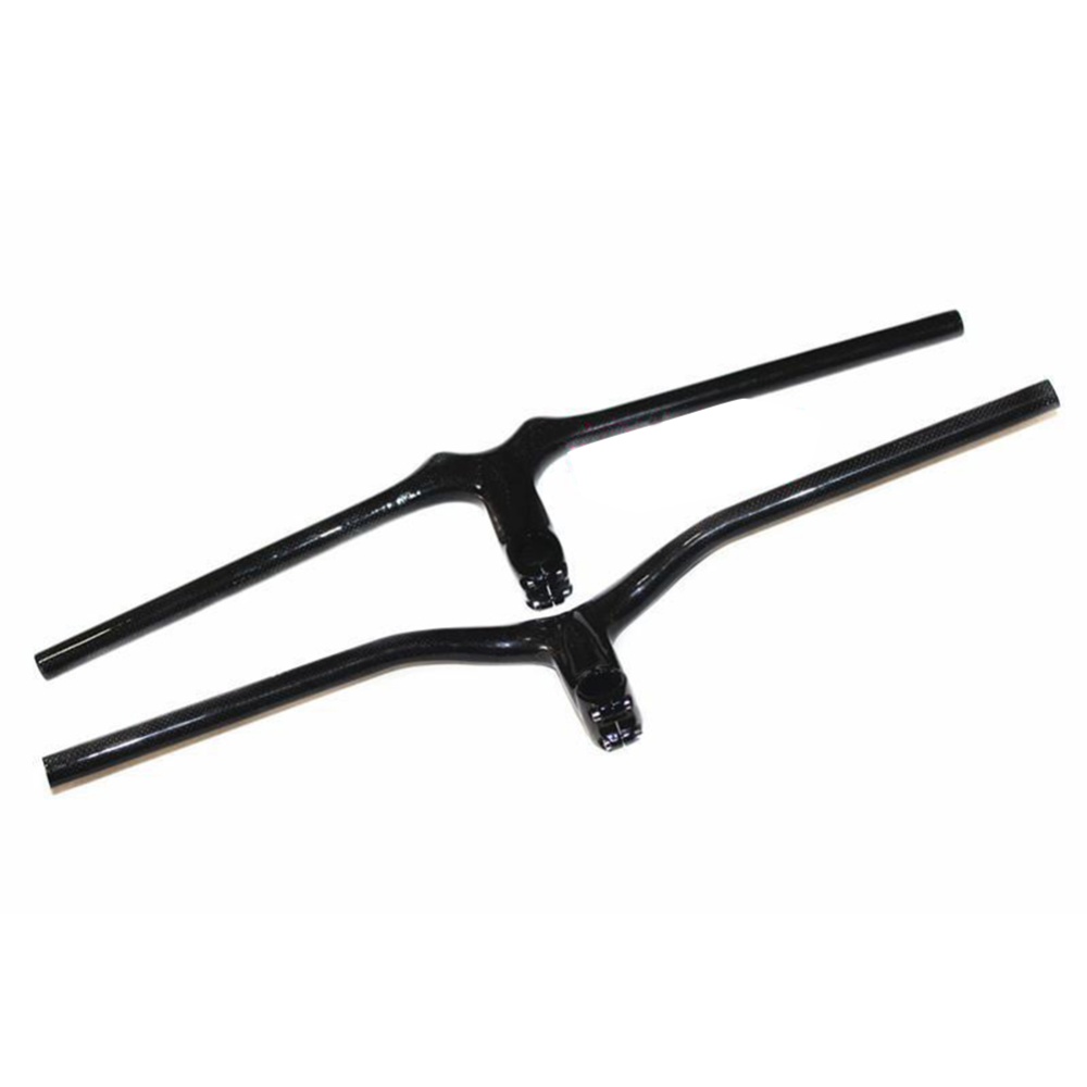 3K Super Light Carbon Fiber Integrated Bend Handlebar with Stem Bicycle Handle black_Horizontal + riser - Image 2