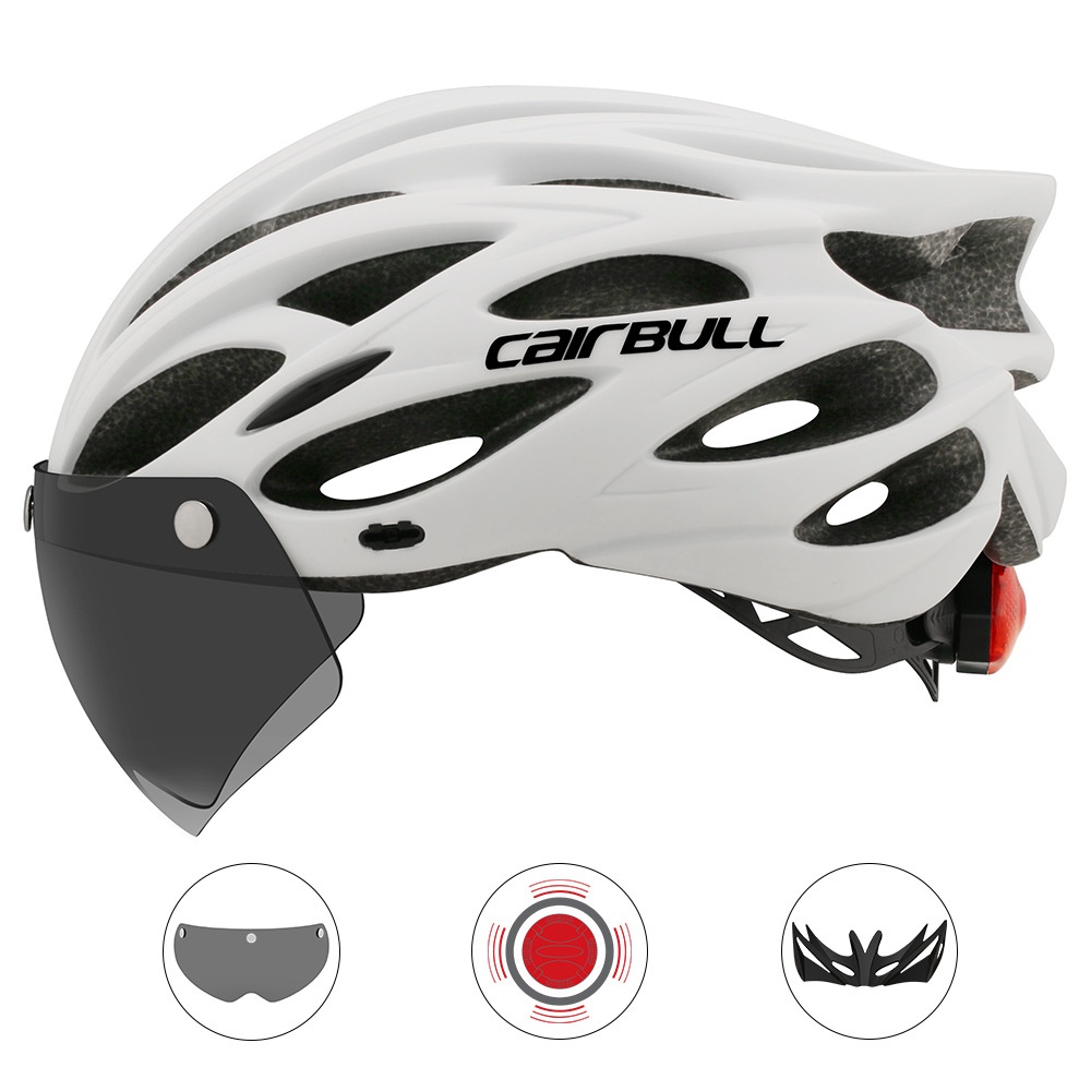 Cairbull Helmet Ultralight Off-road Mountain Bike Cycling with Removable Visor Taillight Carbon_M / L (54-61CM) - Image 2