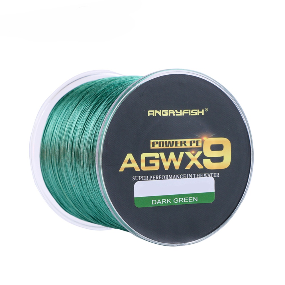 ANGRYFISH Diominate X9 PE Line 9 Strands Weaves Braided 500m/547yds Super Strong Fishing 15LB-100LB Dark Green 3.5#: 0.30mm/50LB - Image 3