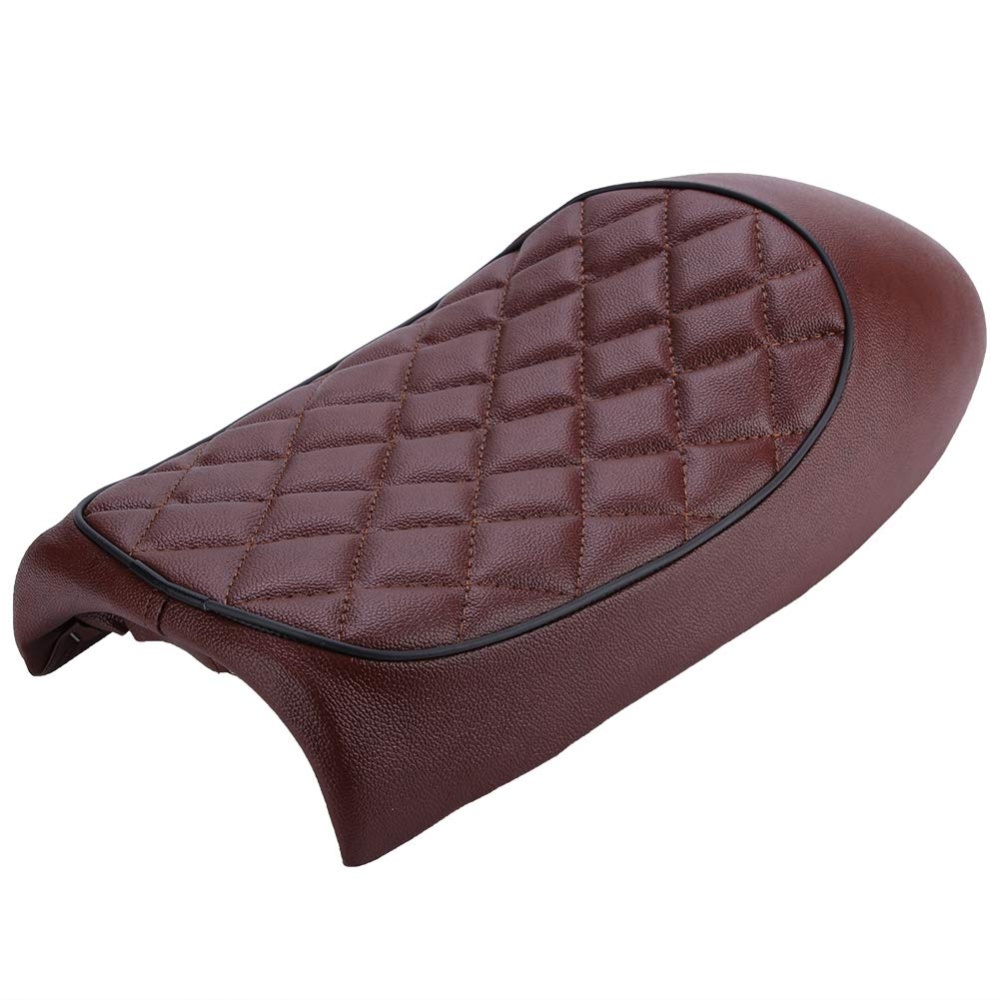 Vintage Hump Saddle Motorcycle Seat Retro Scramble Cafe Racer Flat For Honda for Yamaha Rhomboid brown - Image 2