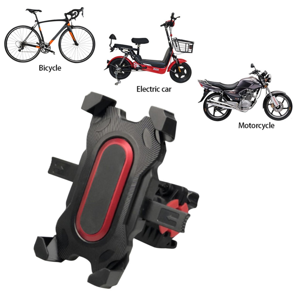 Bicycle Phone Mount Holder Handlebar Clip Support Bracket Universal Shockproof Four-claw Silver - Image 3