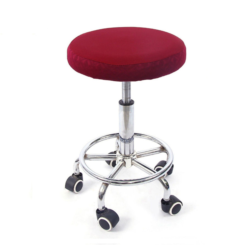 12'' Lift Stool Round Head Soft Chair Cover Micro Elastic Cushion Seat Case Dark purple_Flexible - Image 3