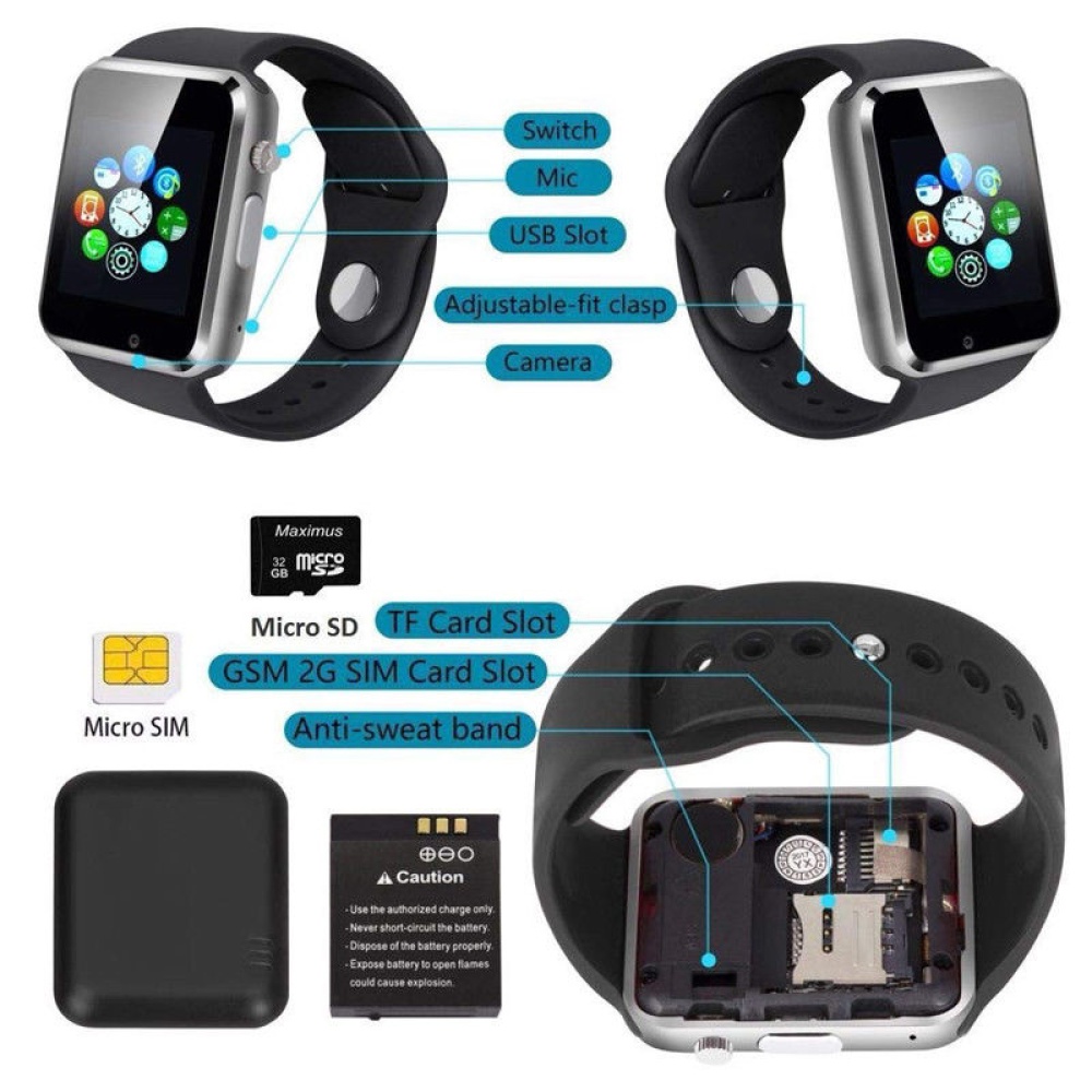 Smart Wrist Watch Bluetooth GSM Phone for Android Samsung iPhone white - Image 3