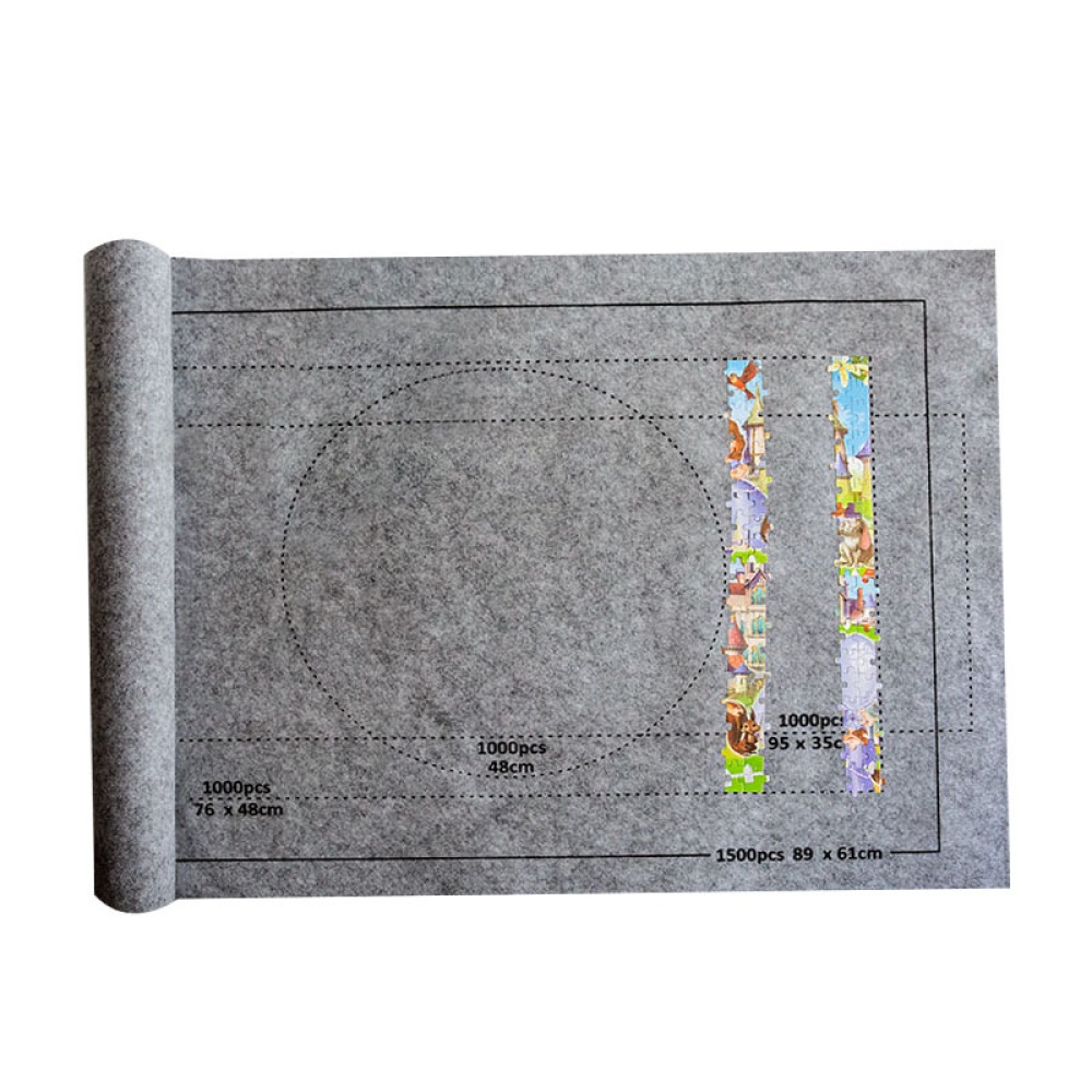 Jigsaw Puzzle Storage Mat Roll Up Felt For To 1500/2000/3000pcs Travel Bag Accessories gray_31 * 46 inches - Image 3