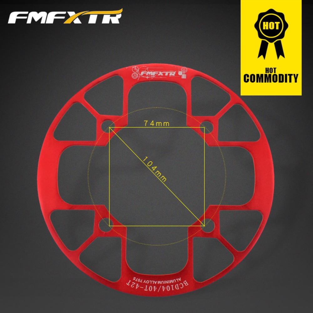 104bcd MTB Bicycle Chain Wheel Protection Cover Plate Guard Bike Crankset Full 32-34T red - Image 3