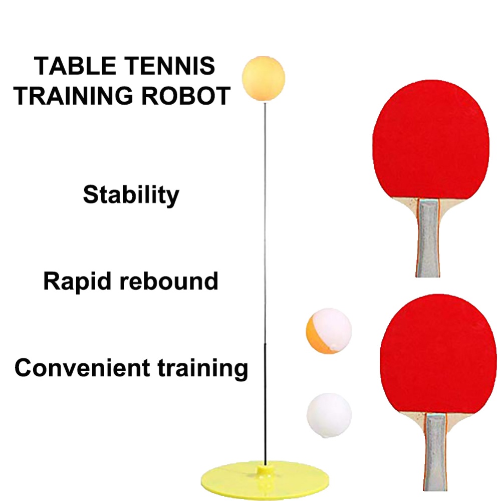 Decompression Eye Training Ball Elastic Soft Shaft Table Tennis Trainer Rod 2* racquet 3* ball carbon rod 1* base - Image 2