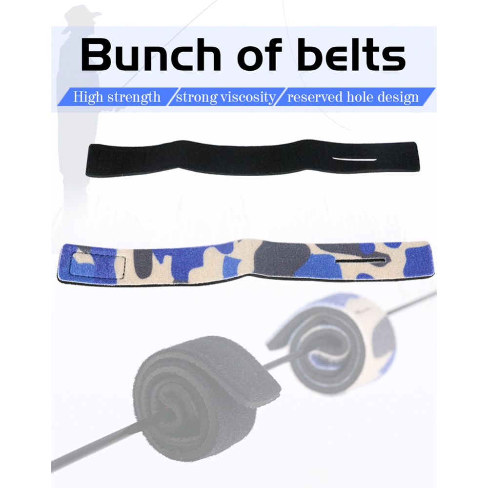 5PCS Fishing Tools Rod Tie Strap Belt Tackle Elastic Wrap Band Non-slip Firm Pole Holder Accessories Camouflage - Image 3