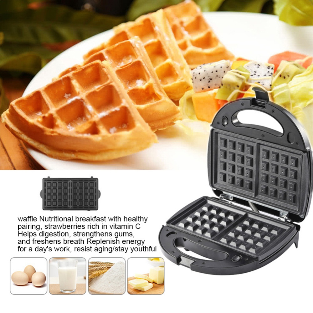 3-in-1 Household Waffle Maker Quick Heating Non-stick Coating Sandwich with Removable Plates EU Plug - Image 2