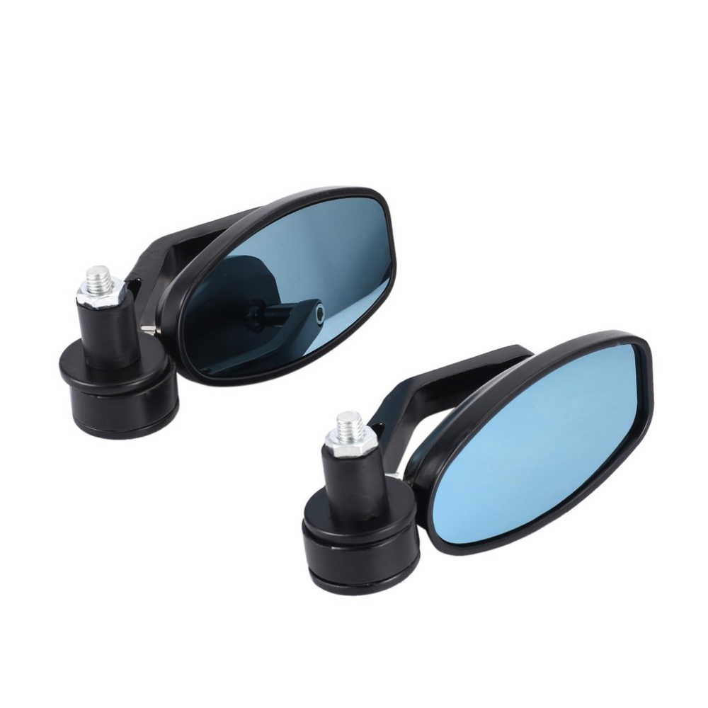 Motorcycle Rearview Mirror 7/8"" Handle Bar End Aluminium Alloy Side Mirrors black - Image 2