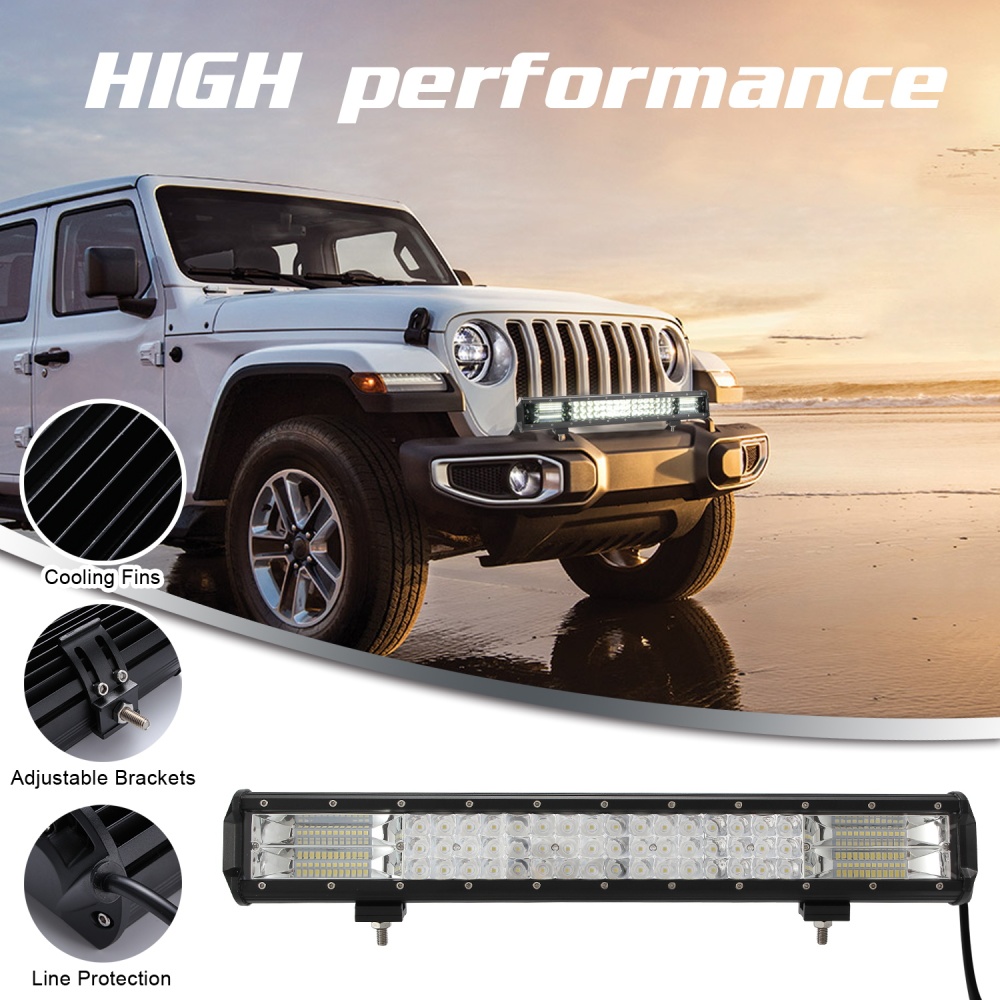 Led Bar Driving Lights Triple Row 20inch 288W Flood Combo Working Light black_20 inch - Image 2