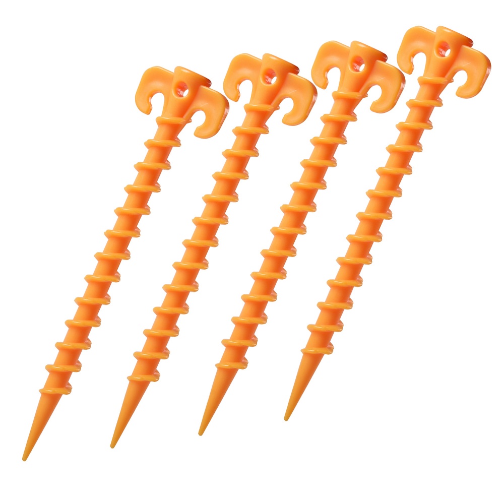 5pcs/kit Tent Nails 20cm Spiral Horn Plastic Nail Camping Hiking Pegs Outdoor Activities yellow_5pcs - Image 2