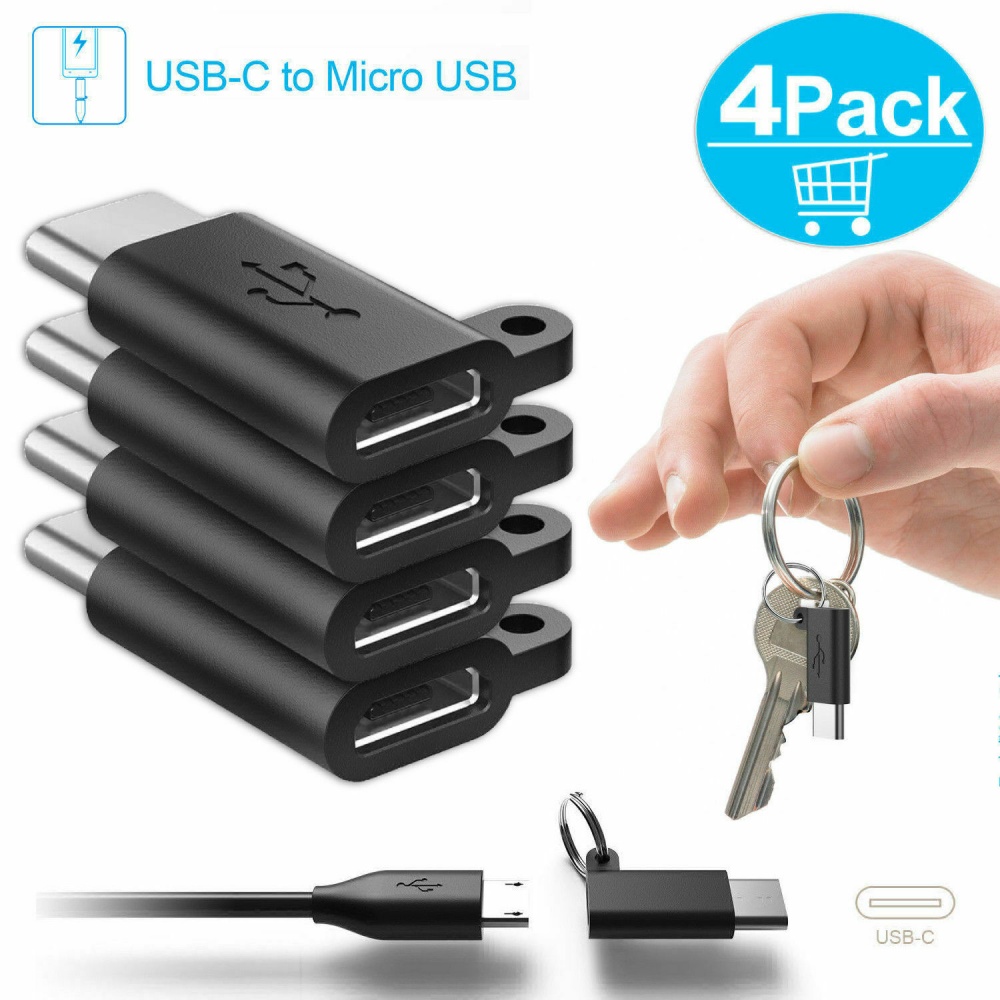 4 Pcs USB C Male to Micro Female Converter Connector 3.1 Type Adapter black - Image 3