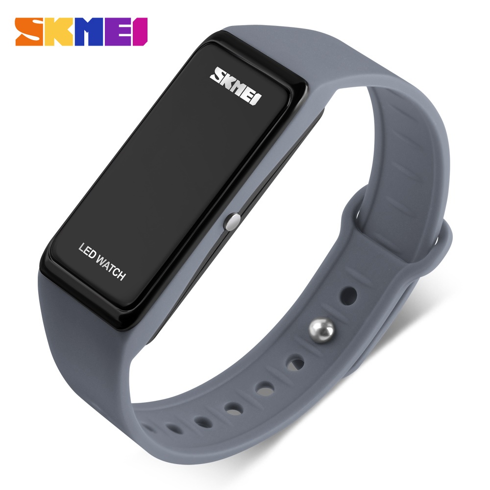 SKMEI Fashion Smart Watch Waterproof Casual Smartwatch Digital Screen Led Luminous Electronic Bracelet gray - Image 2