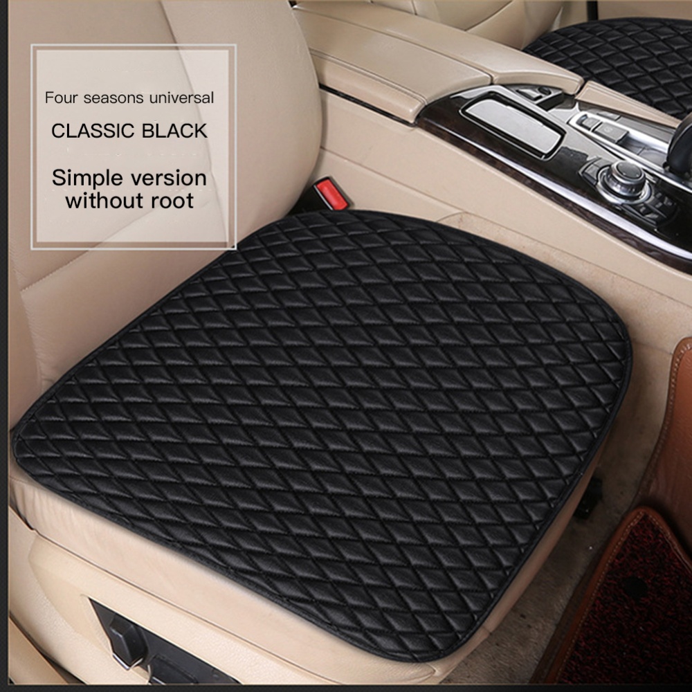 3pcs Universal Car Seat Cover PU Leather Cushions Organizer Auto Front Back Seats Covers Protector Mat Black set - Image 3