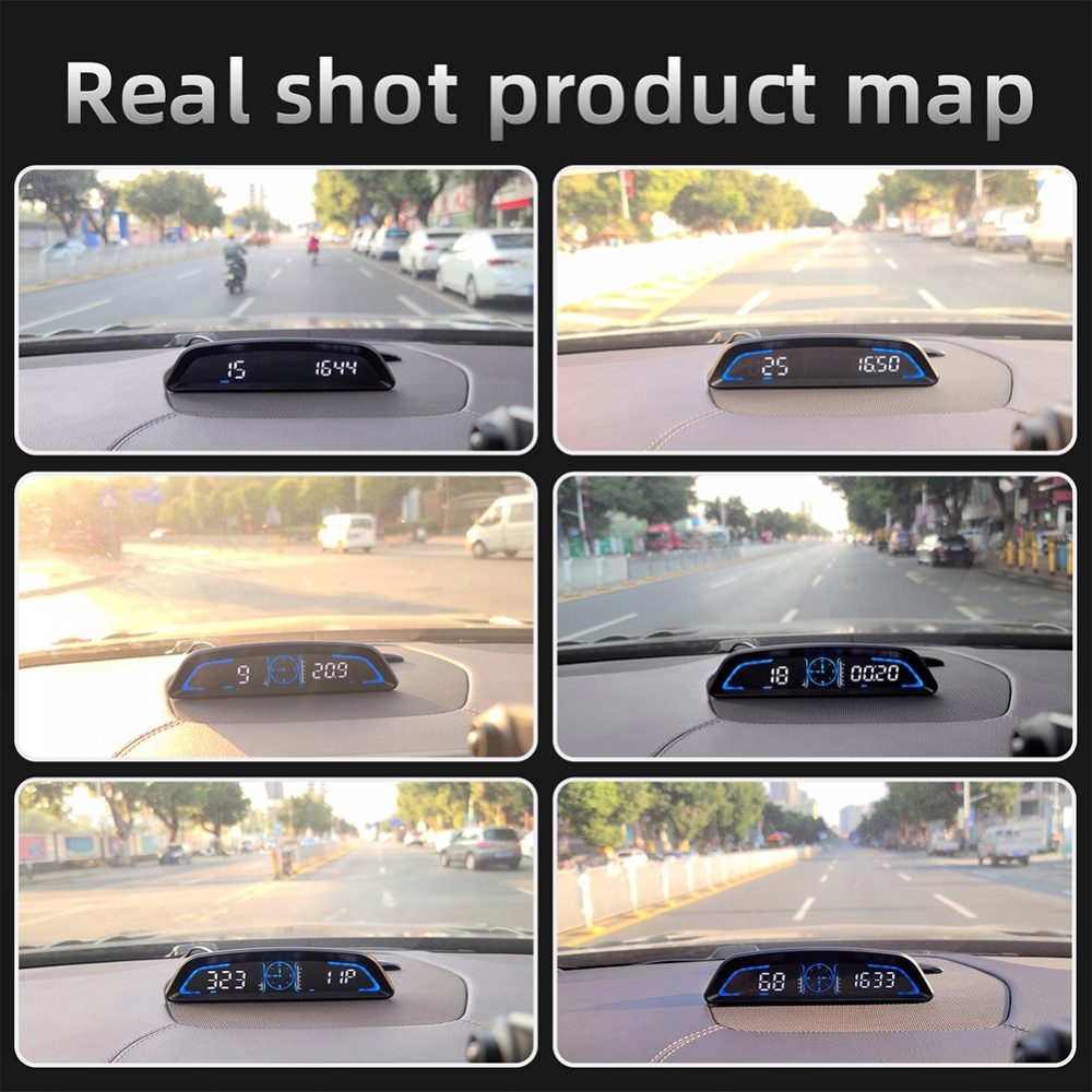 Gps Hud Head Up Display Car HD Digital Speedometer Smart Alarm Universal Odometer Black - Image 2