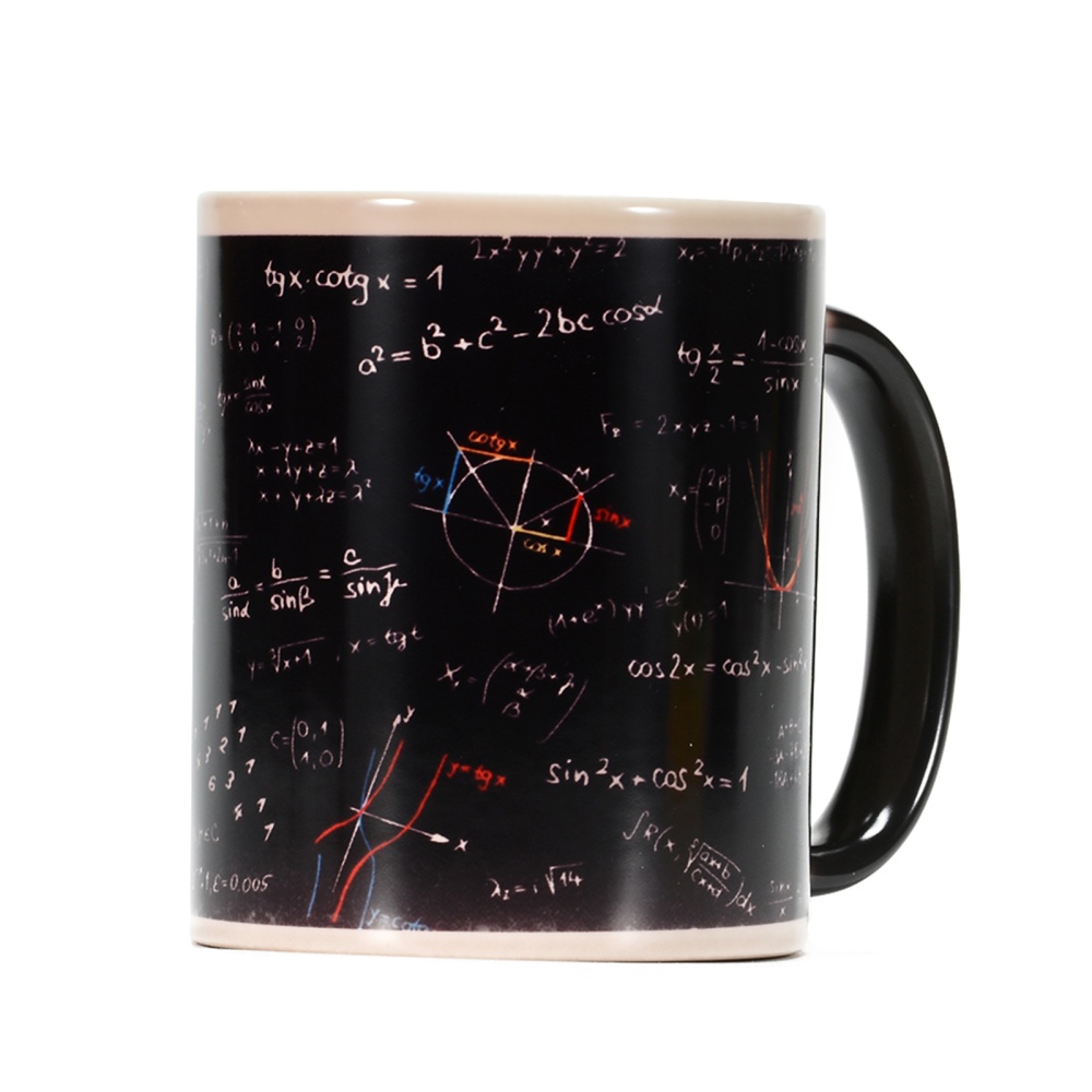 Heat Sensitive Math Mug Color Changing Coffee Featuring Famous Mathematical Formulas For Teacher Student black 301-400ml - Image 3