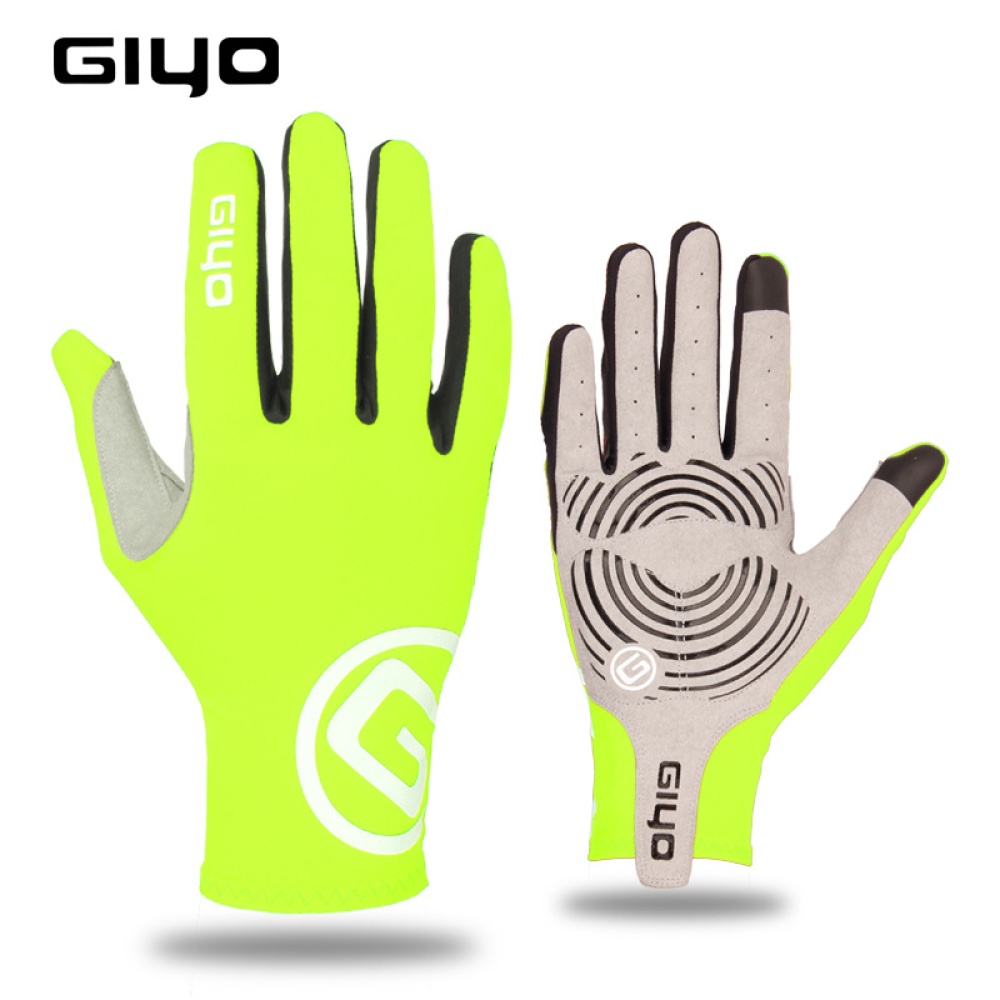 Giyo Cycling Full Finger Gloves Touch Screen Anti-slip Bicycle Bicicleta Road Bike Long Glove Fluorescent yellow_XL - Image 2