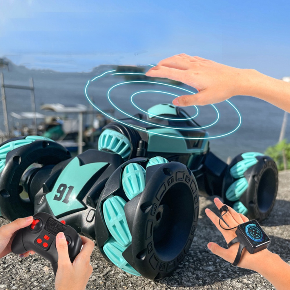 Remote Control Deformation Car with Light Gesture Induction Off-road Twisting Cv8818-91ac Single Watch Cyan - Image 2