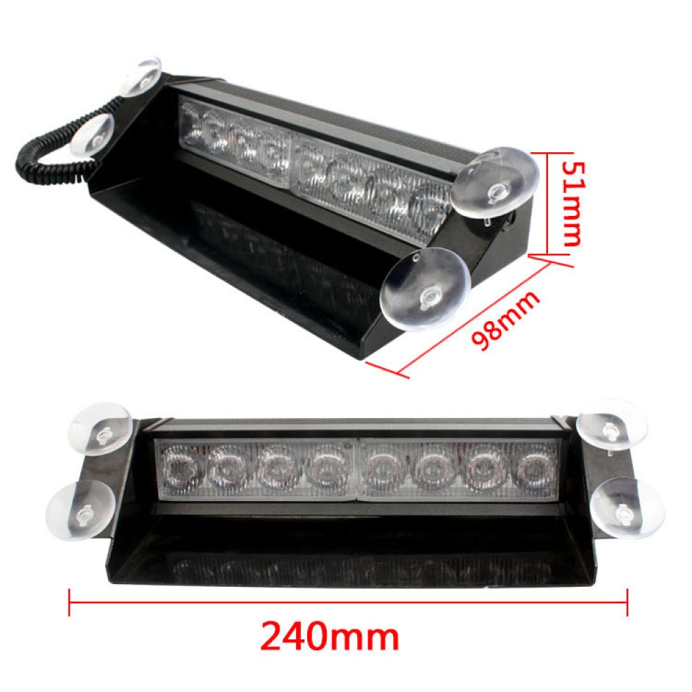 DC12V 8 LED Car Strobe Flash Light auto Emergency Warning lamp 3 Flashing Fog Lights Red blue - Image 2