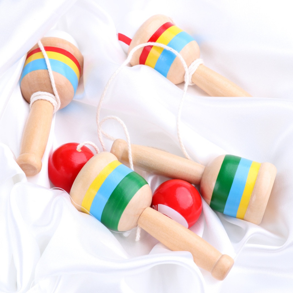 Children Wooden Skill Cup Hand-eye Coordination Training Toy Traditional Game Ball Baby White ball - Image 3