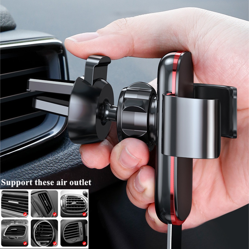 Vehicle Mount Air Outlet Phone Auto-locked Gravity Universal Stand Space gray - Image 2