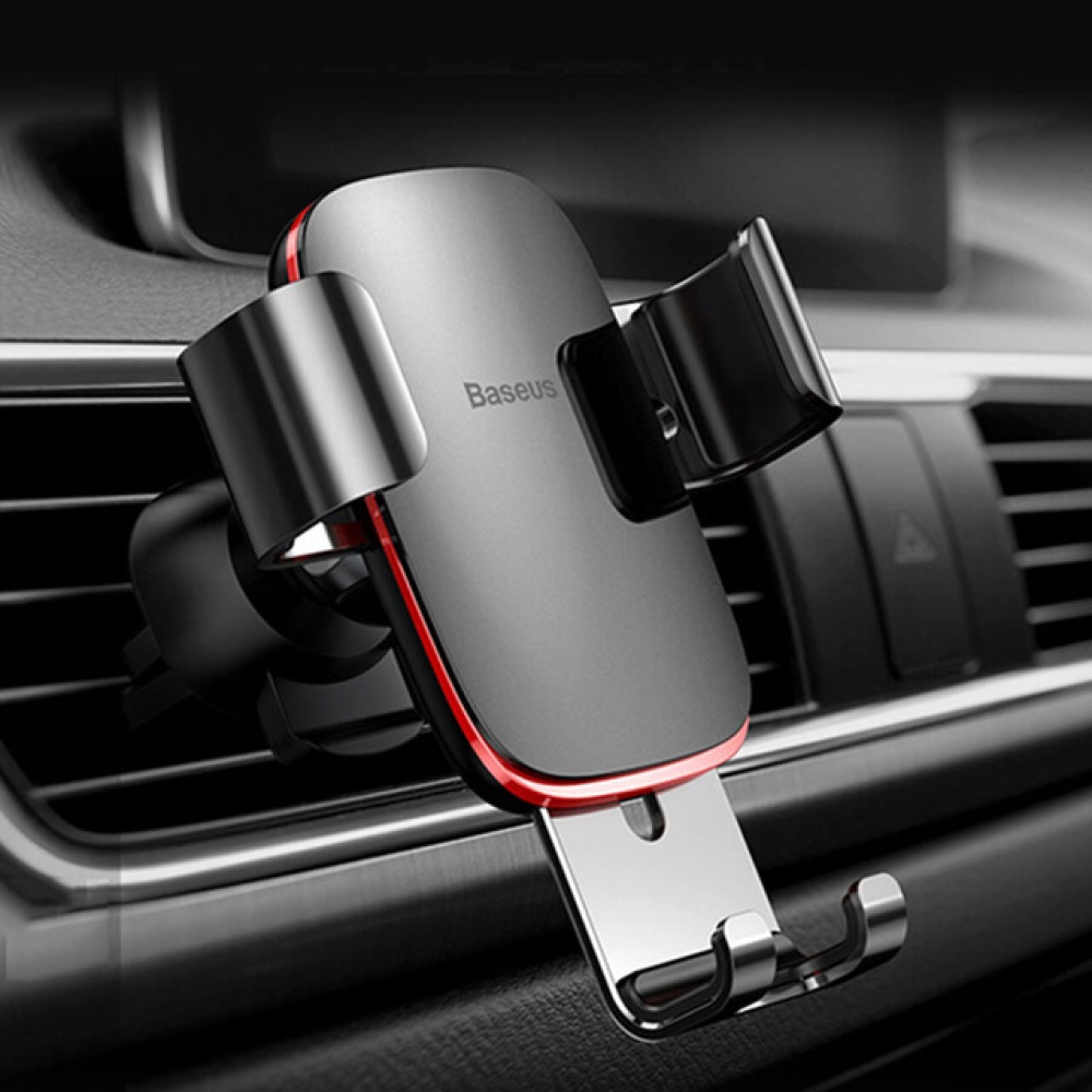 Vehicle Mount Air Outlet Phone Auto-locked Gravity Universal Stand red - Image 3