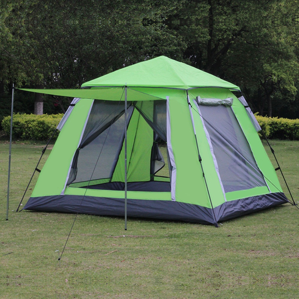 Automatic Instant Setup Camping Tent 4-5 People Double-layer For Outdoor Hiking ArmyGreen - Image 3