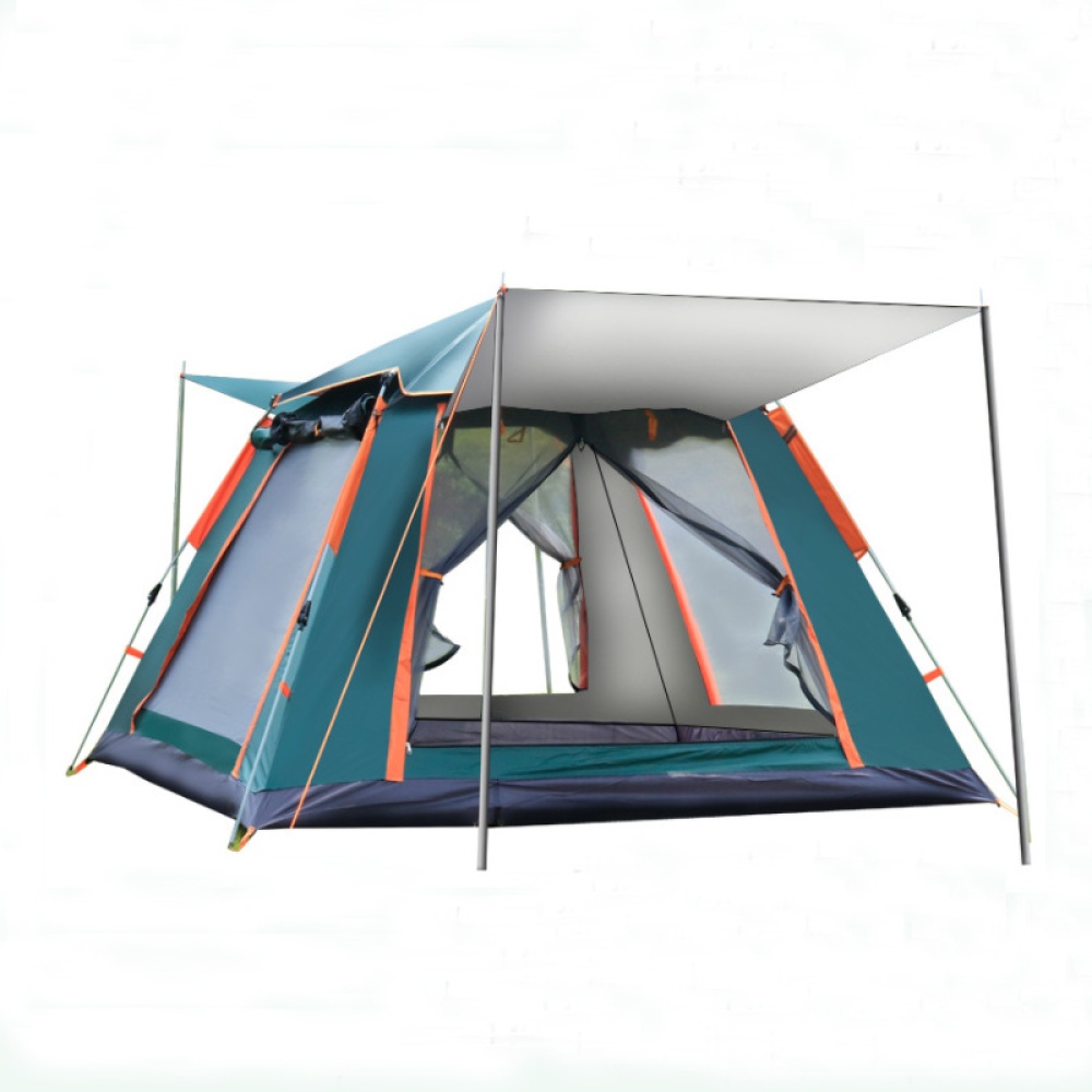 Automatic Instant Setup Camping Tent 4-5 People Double-layer For Outdoor Hiking ArmyGreen - Image 2