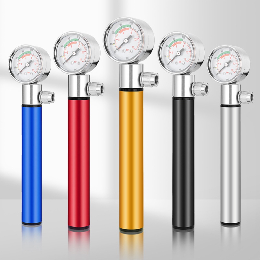 Portable Bicycle Pump Aluminum Alloy Mini Hand Ball Toy Tire Inflator Bike Accessories Silver - Image 3