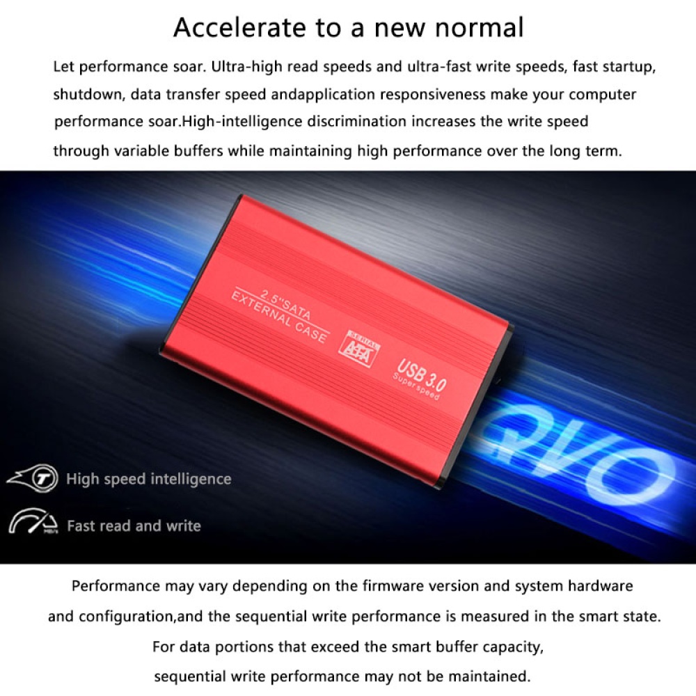 2.5 Inch HDD 1TB / 2TB USB 3.0 SATA III HD External Hard Drive Supports for EXFAT and WIN Systems red - Image 3