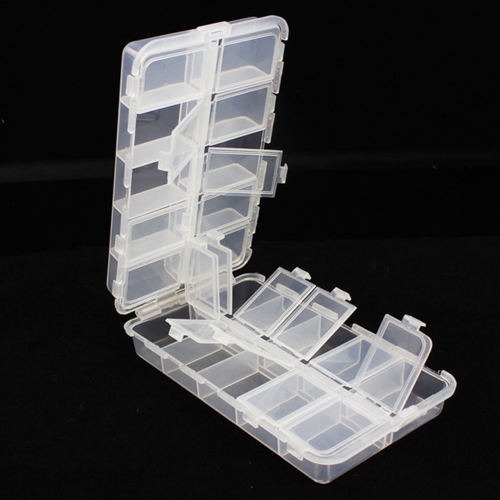 Portable Plastic Transparent Folding Fishing Lures Hook Bait Storage Box Case Container color_16.6 * 9.7 4.1 cm - Image 2