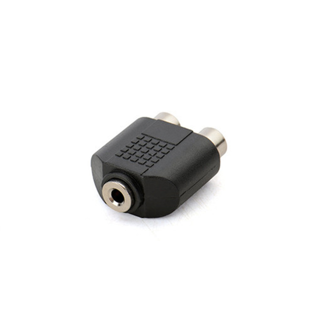 3.5mm Jack Female to 2 RCA Plated Audio Converter Adapter for Speaker Amplifier black - Image 3