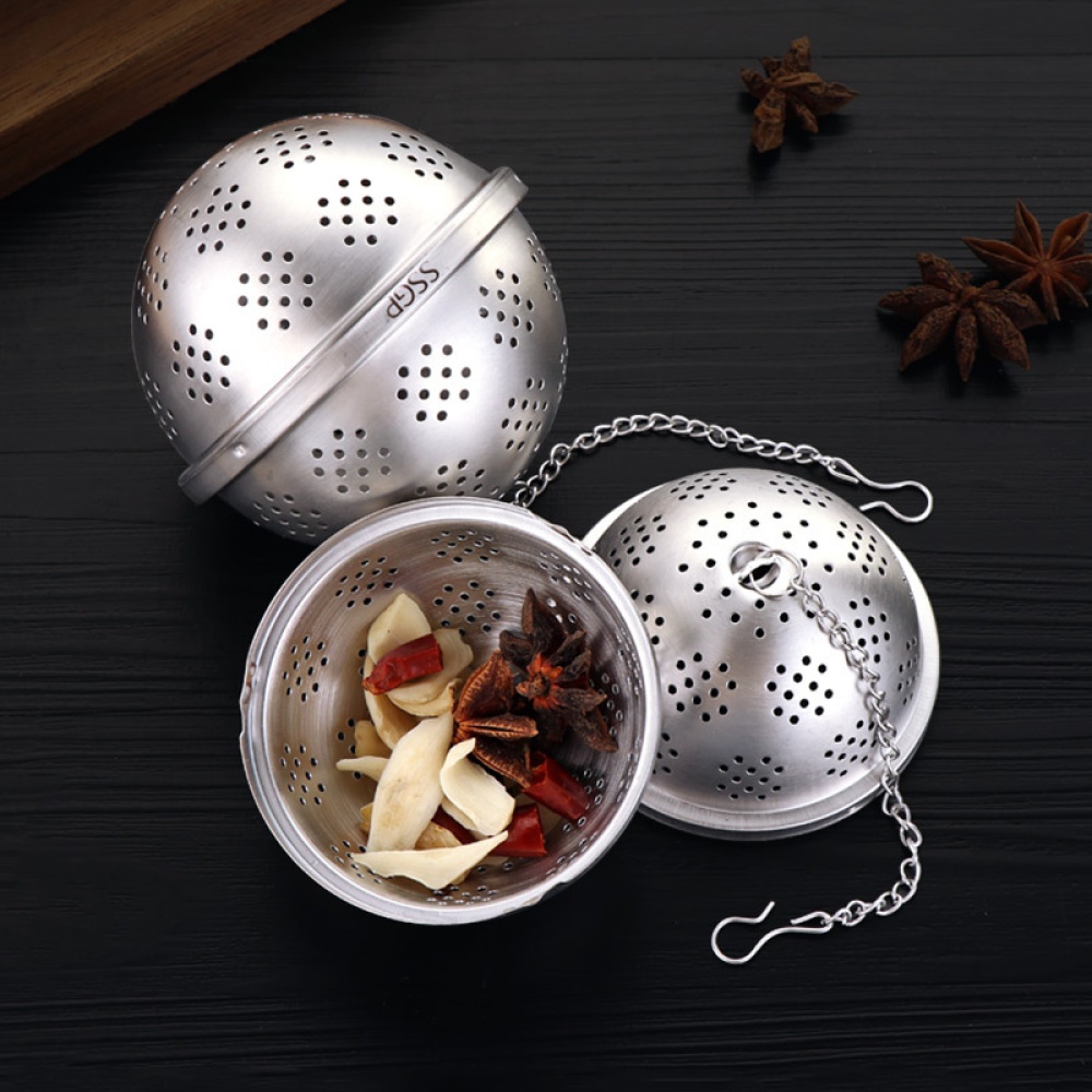 Stainless Steel Seasoning Tea Spice Strainer Separation Net Ball for Soup Fricassee Marinated ball: large (no logo)_304 - Image 3