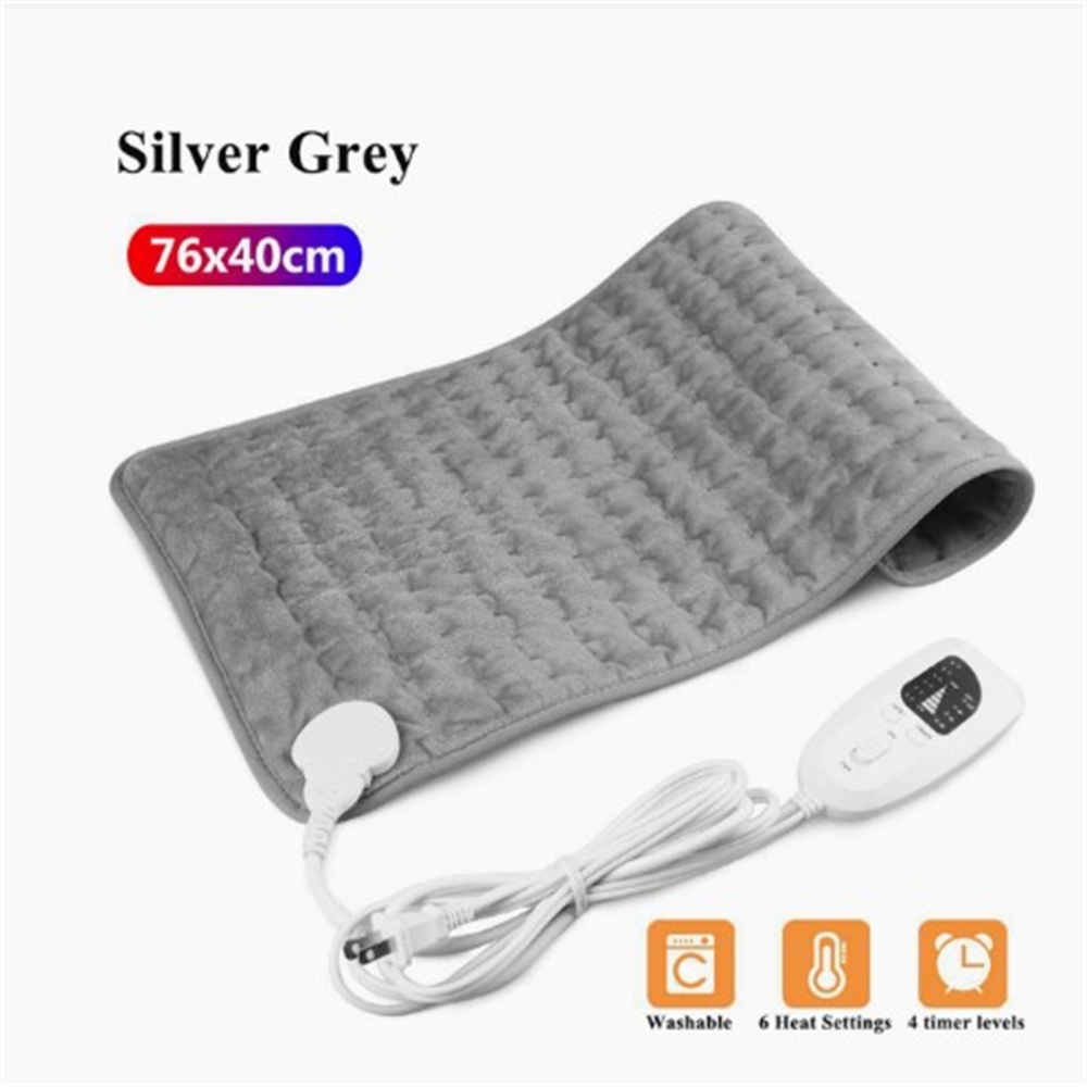 Winter Warm Electric Heating Pad Physiotherapy Blanket Pain Relief EU Plug 60x30cm Dark Grey - Image 2