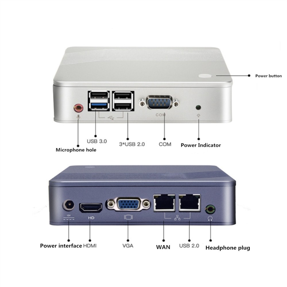 Micro Mini Computer Mainframe Dual NIC Four Serial Port Industry NUC J1900 4+32G - Image 2