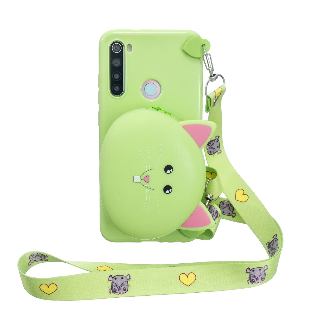 For Redmi Note 8/8T/8 Pro Cellphone Case Mobile Phone Shell Shockproof TPU Cover with Cartoon Cat Pig Panda Coin Purse Lovely Shoulder Starp - Image 3