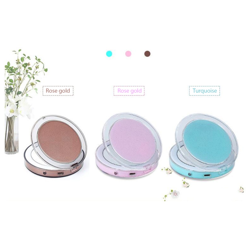 Outdoor Multi-Function Wireless Charging Portable Led Vanity Mirror Make Up Accessories Rose gold - Image 2