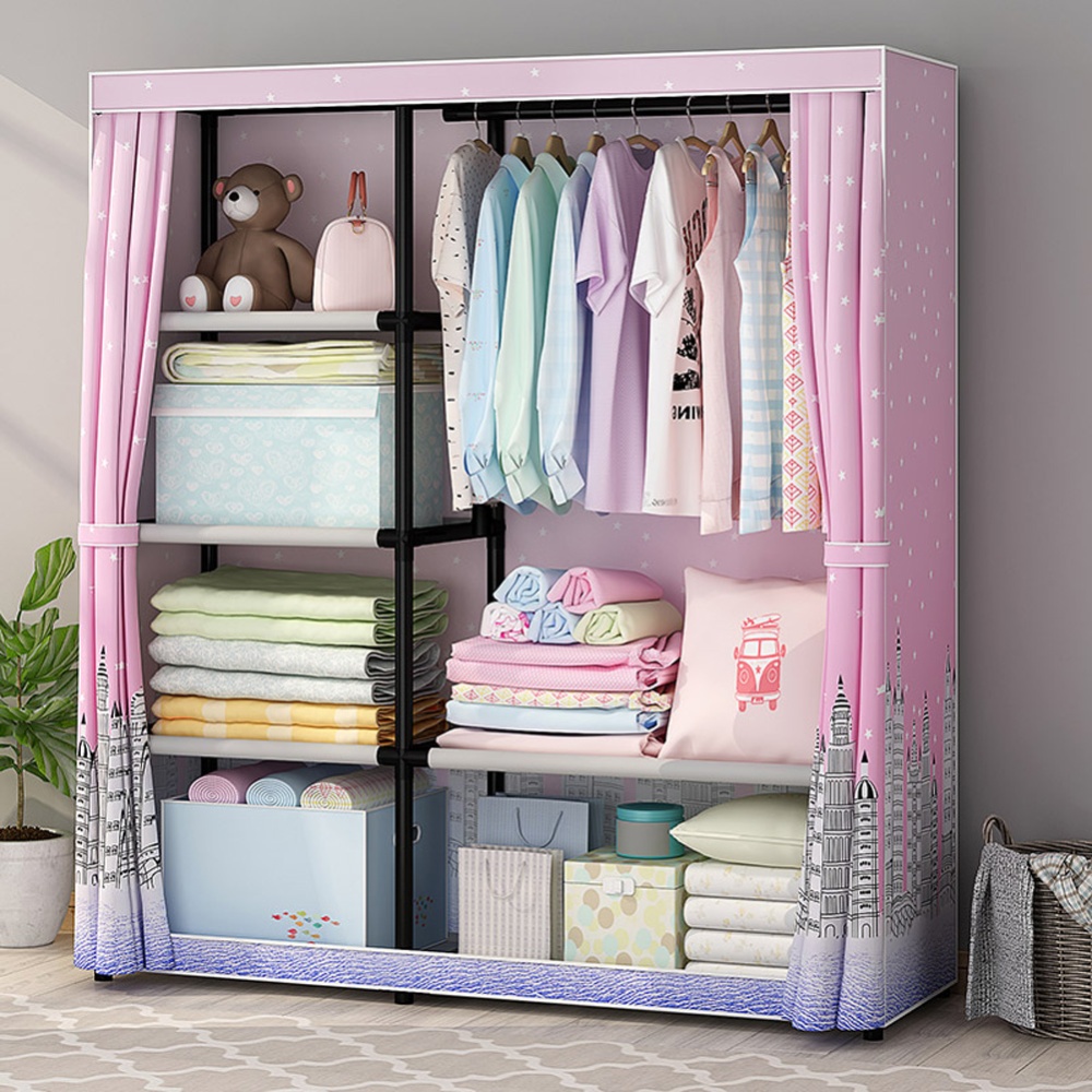 Thicken Oxford Cloth Wardrobe Dustproof Storage Cabinet Closet Bedroom Furniture