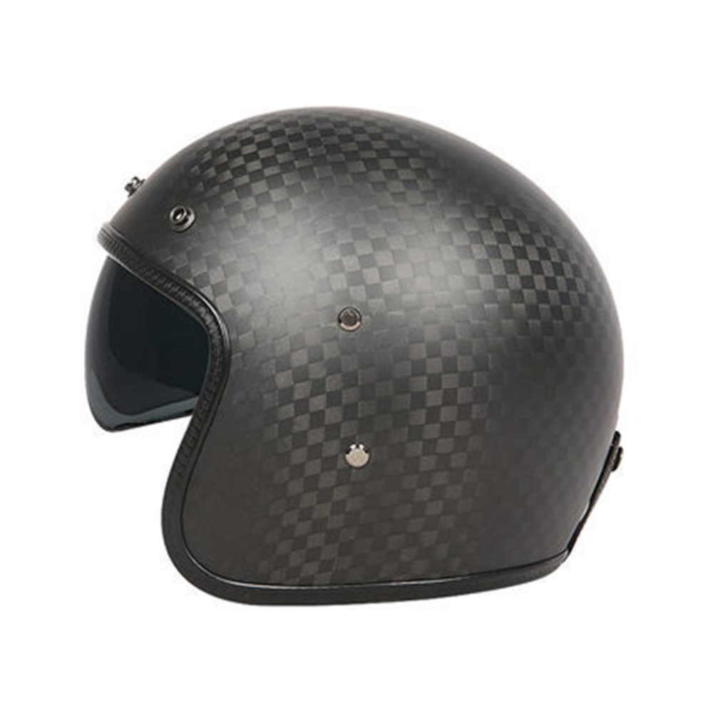 Retro Helmet Carbon Fibre Half Covered Riding Matte 12K carbon fiber M - Image 3