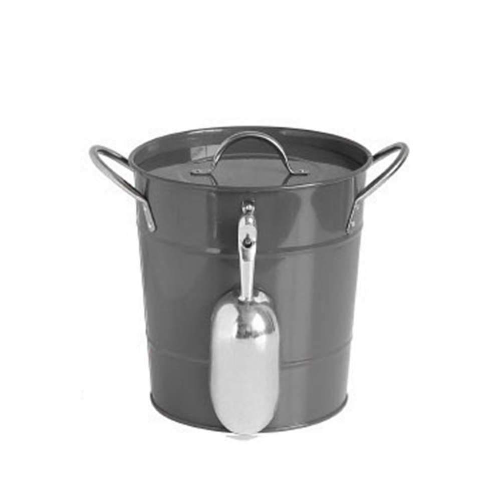 Thickened Ice Bucket With Lid Handles Portable Multi-purpose Beverage Tub Insulated Drink Chiller black