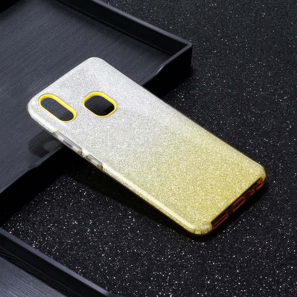 For VIVO Y91/Y93/Y95 with hole/V17/S1 Pro/Y95 Phone Case Gradient Color Glitter Powder Cover Airbag Bracket yellow - Image 3