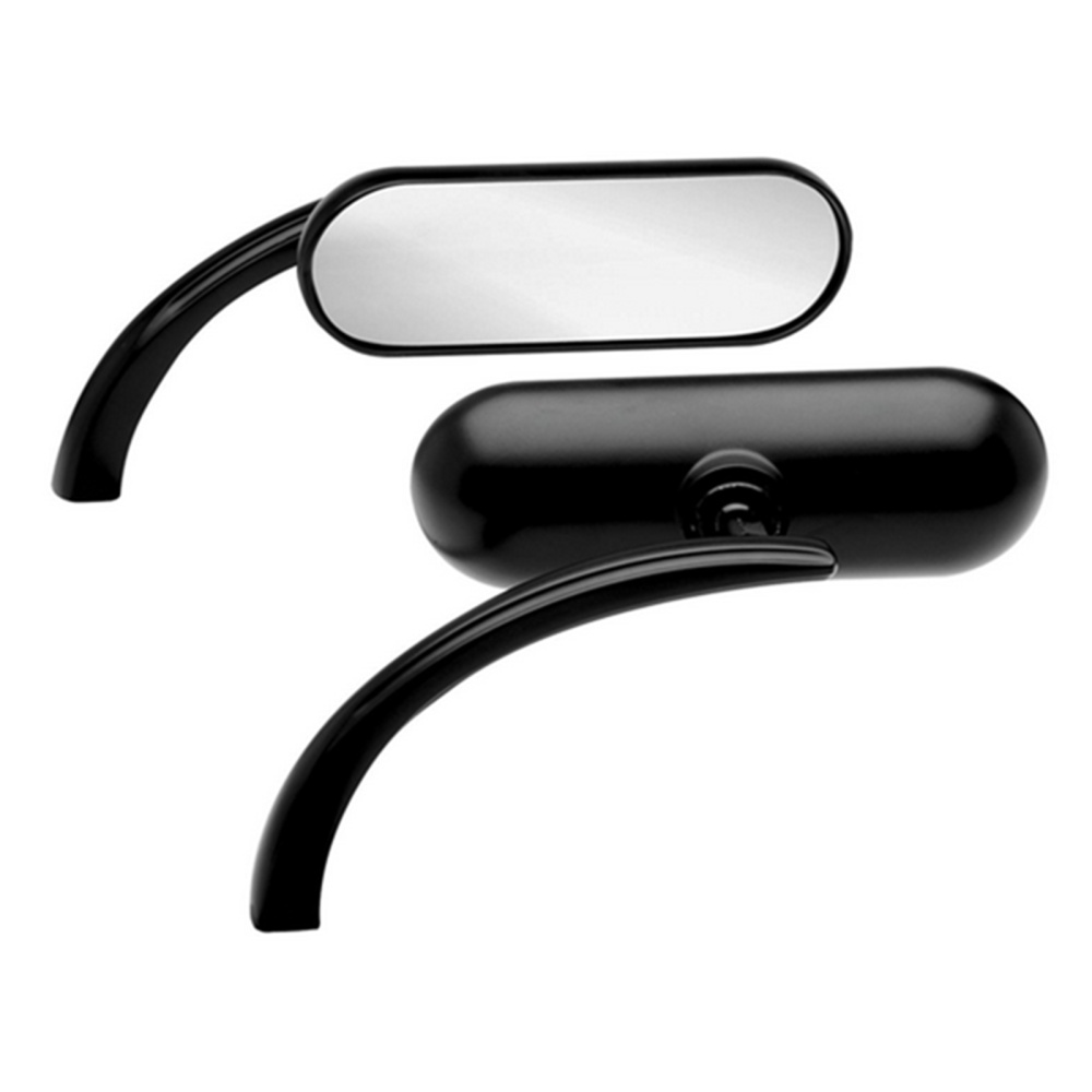 Motorcycle Mini Oval Rearview Mirror for Sportster Dyna Softail Arlen Ness Silver - Image 3