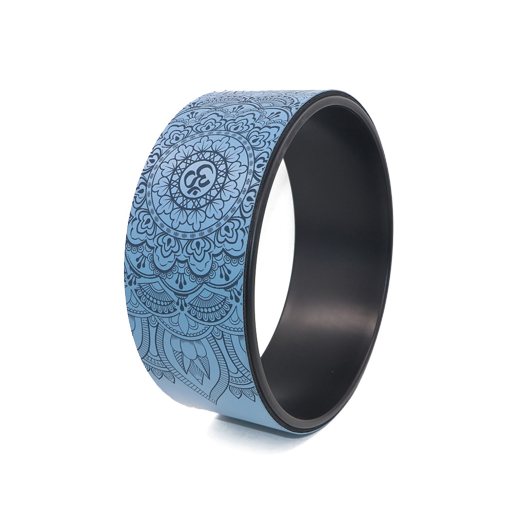 Yoga Pilates Circle Fitness Roller Wheel For Back Training Tool Slimming Magic Waist Shape Ring Mandala-pu wheel-blue